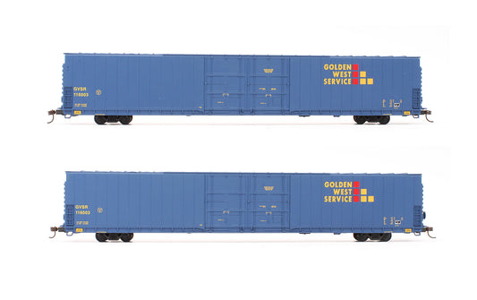 Pre-Owned 932-23509 Pullman Standard 86' Hi-Cube Box Car 4-Door Golden West (New) - 2 Pack