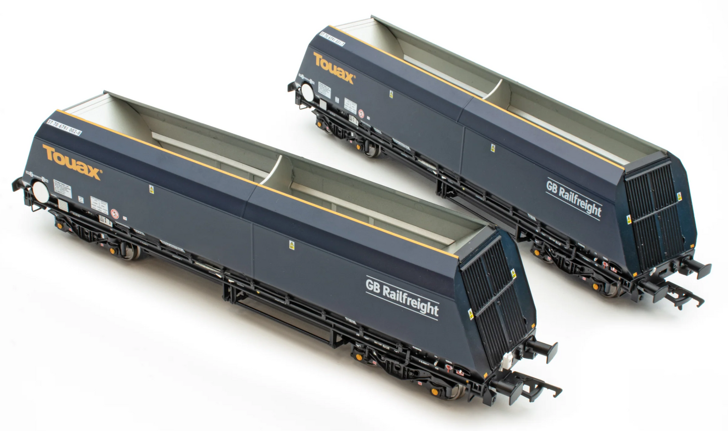 Cutdown HYA Twin Pack -  Blue/Black with Touax/GB Railfreight branding with Tail Lights  (Pack 1)