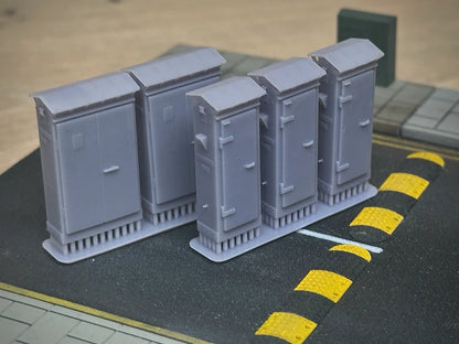 OO Gauge Lineside Cabinets V2 (Pack of 5) - Unpainted