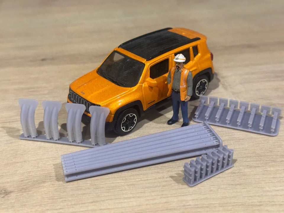 O Gauge Crash Barriers (48cm) (Single Pack) - Unpainted Model Kit