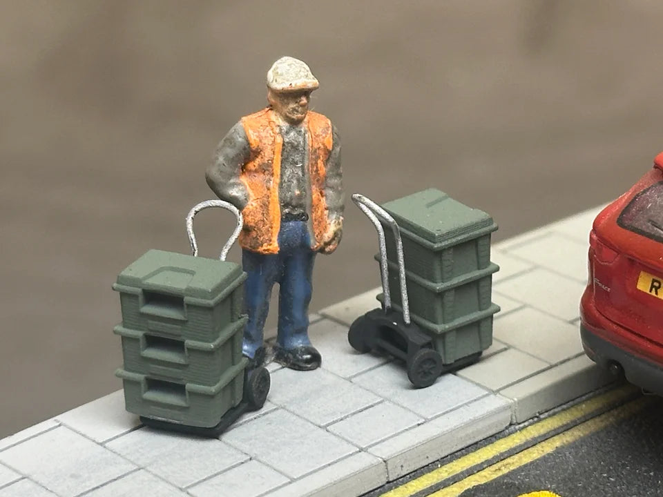 OO Gauge Recycling Bins (Pack of 9) - Unpainted