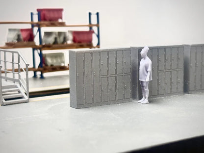 OO Gauge Lockers (Pack of 3) - Unpainted