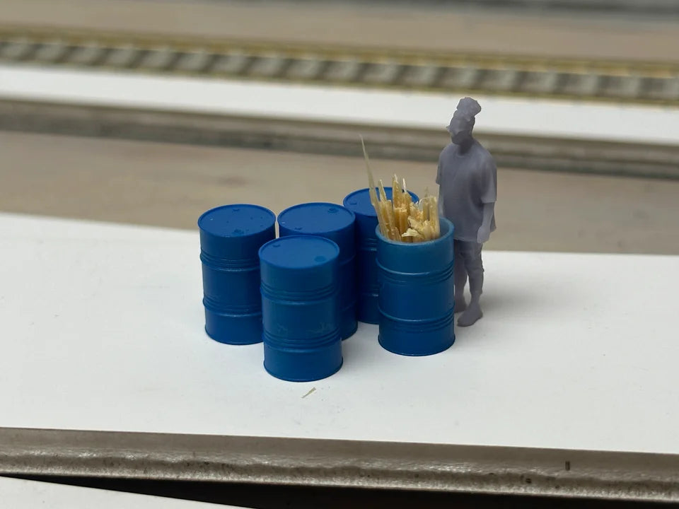 OO Gauge Oil Drums (Pack of 15) - Unpainted