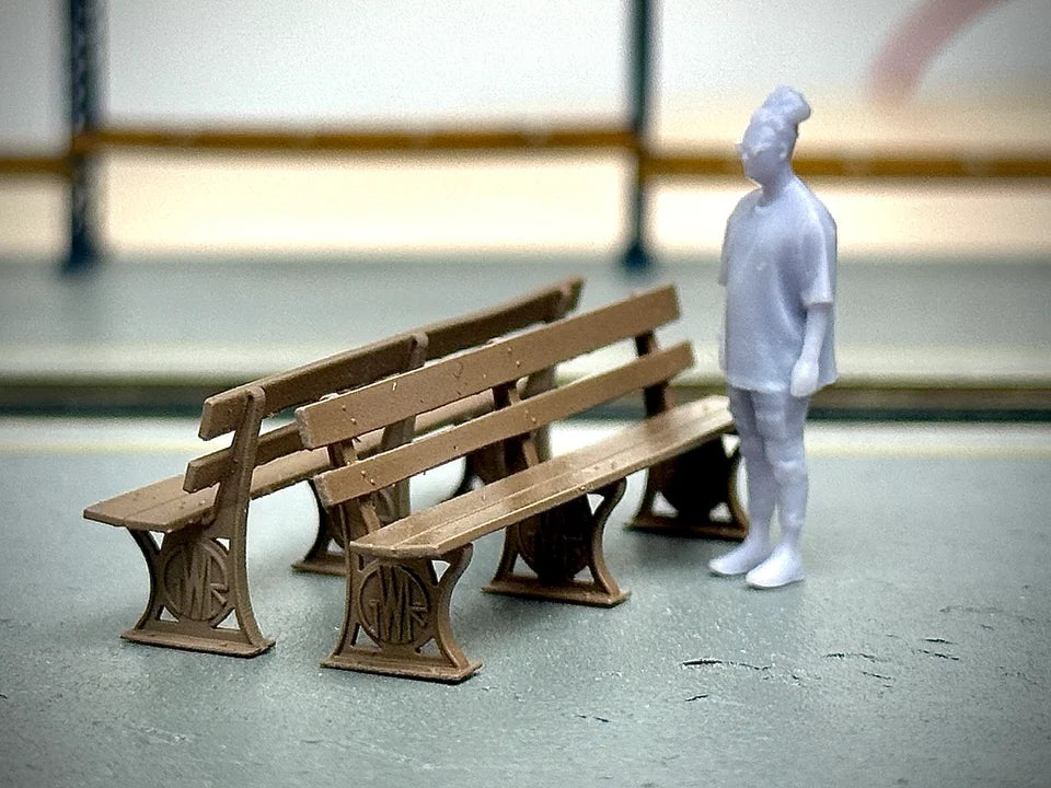 OO Gauge GWR Benches (Pack of 4) - Unpainted