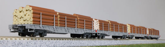 RhB Rw Bogie Stake Wagon Set (4) w/Timber Load VI