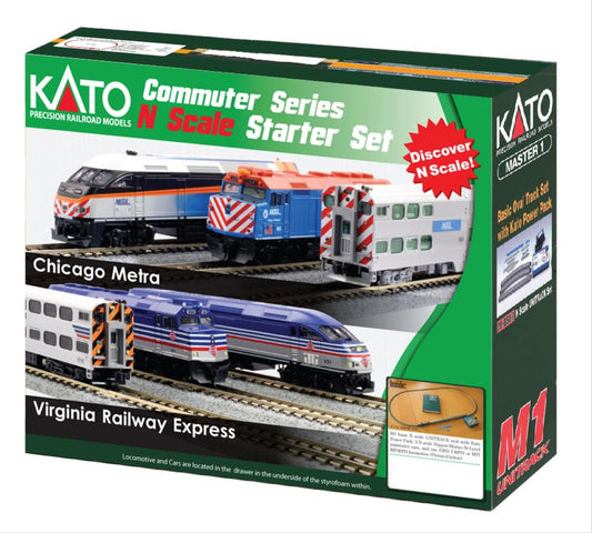 Chicago Metra F40PH Commuter Train Set