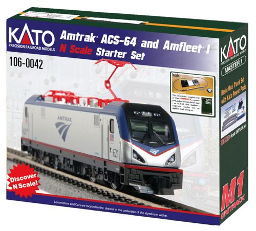 106-0042 Amtrak ACS-64 Amfleet PhI Train Set