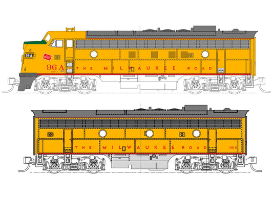 FP7A/B Set (2) Milwaukee Rd Olympian Hiawatha - DCC-Fitted