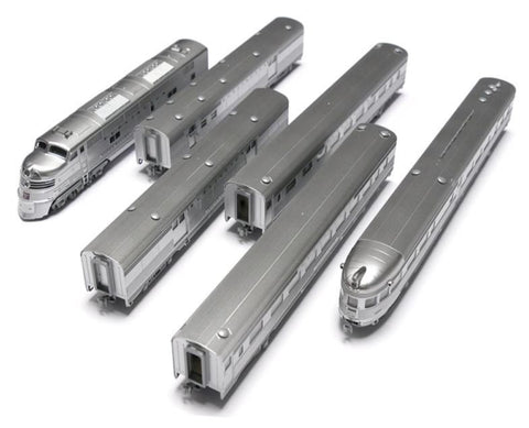 Kato 106-090 CB&Q EMD E5A/Silver Streak Zephyr 6 Unit – Rails
