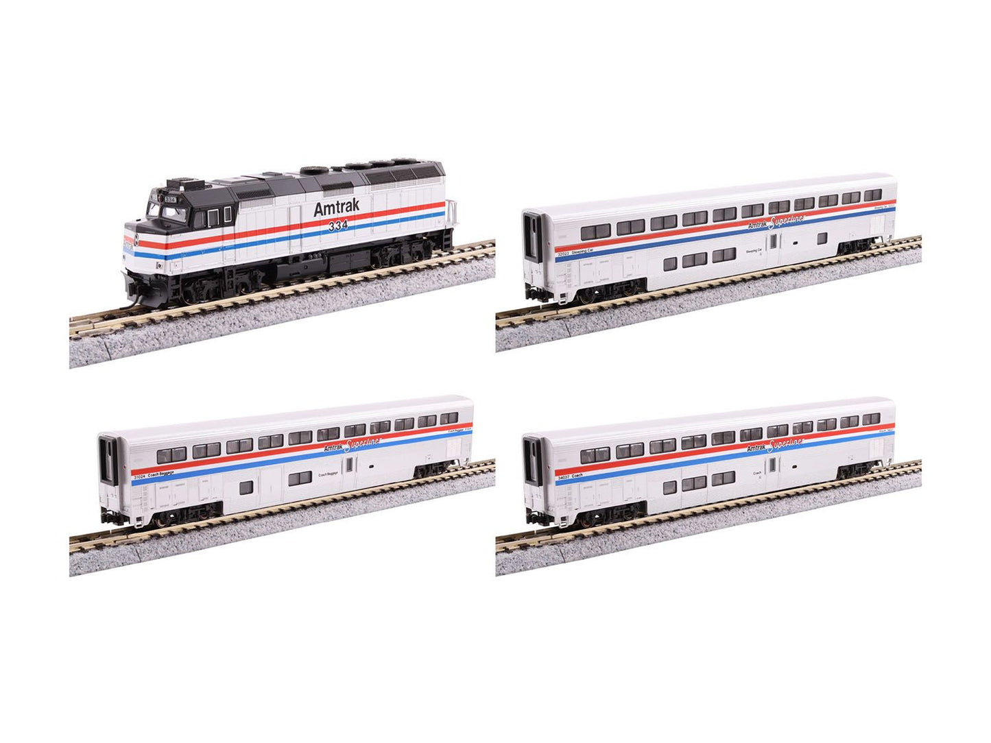 106-3530-S F40PH Superliner I Amtrak PhIII Train Pack - DCC-Sound