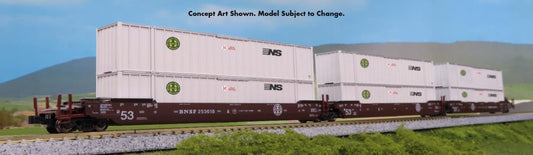 106-6185 Gunderson MAXI-IV 3 Unit Car BNSF 253770 Hub Containers