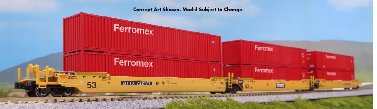 106-6188 Gunderson MAXI-IV 3 Unit Car TTX 732335 Ferromex Containers
