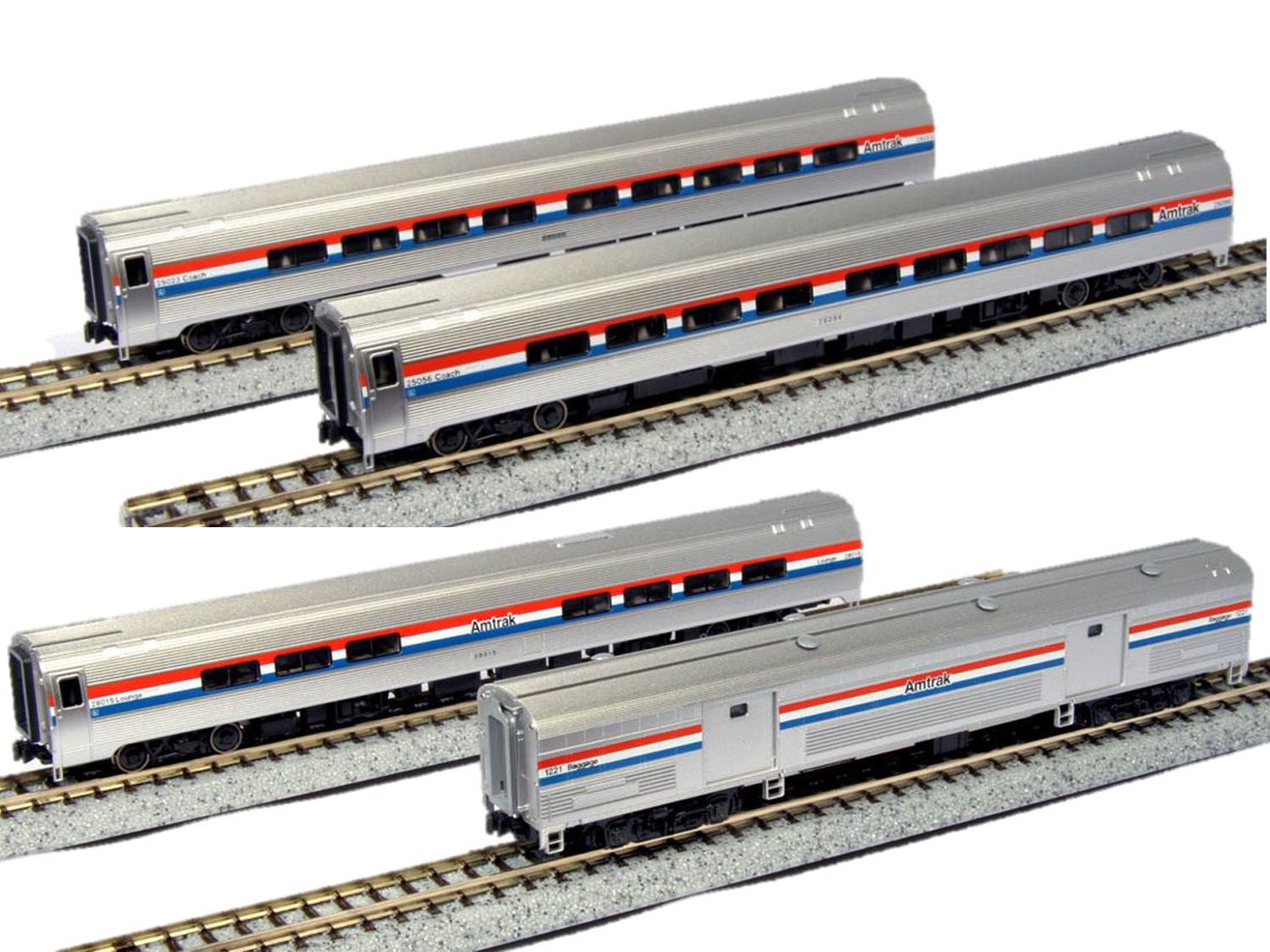 Kato 106-8020 Amfleet I Coach Set (4) Amtrak PhIII – Rails