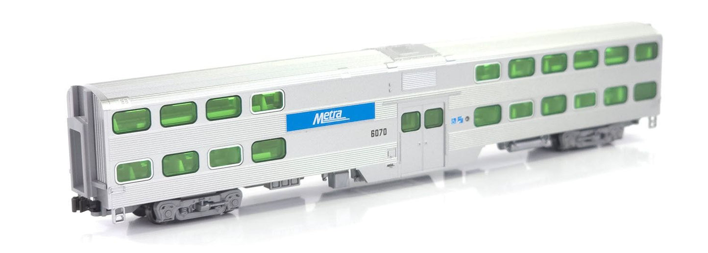 106-8701-DCC MP36PH Chicago Metra Bi-Level Train Pack - DCC-Fitted