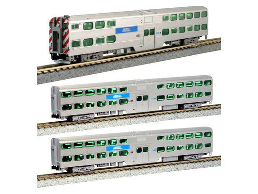 106-8703-S Gallery Bi-Level Coach Set (3) Chicago Metra - DCC-Sound