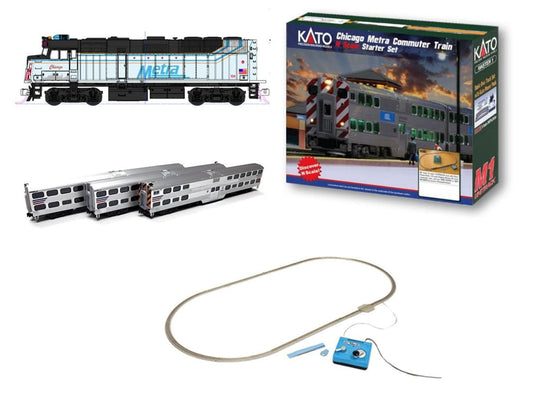 Chicago Metra F40PH Commuter Train Set
