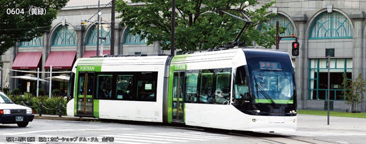 Toyama Chiho Railroad Portram 0604 Yellow/Green