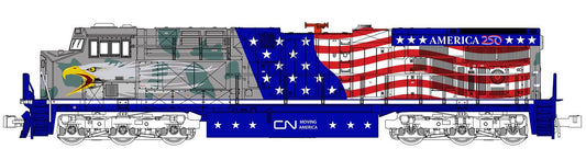 176-1776-S GE ES44AC Loco CN Screaming Eagle 1776 Diesel Locomotive - DCC-Sound
