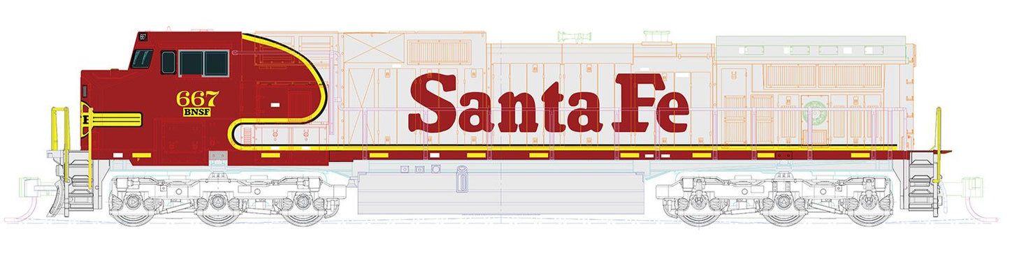 EMD BNSF Warbonnet 667 Diesel Locomotive