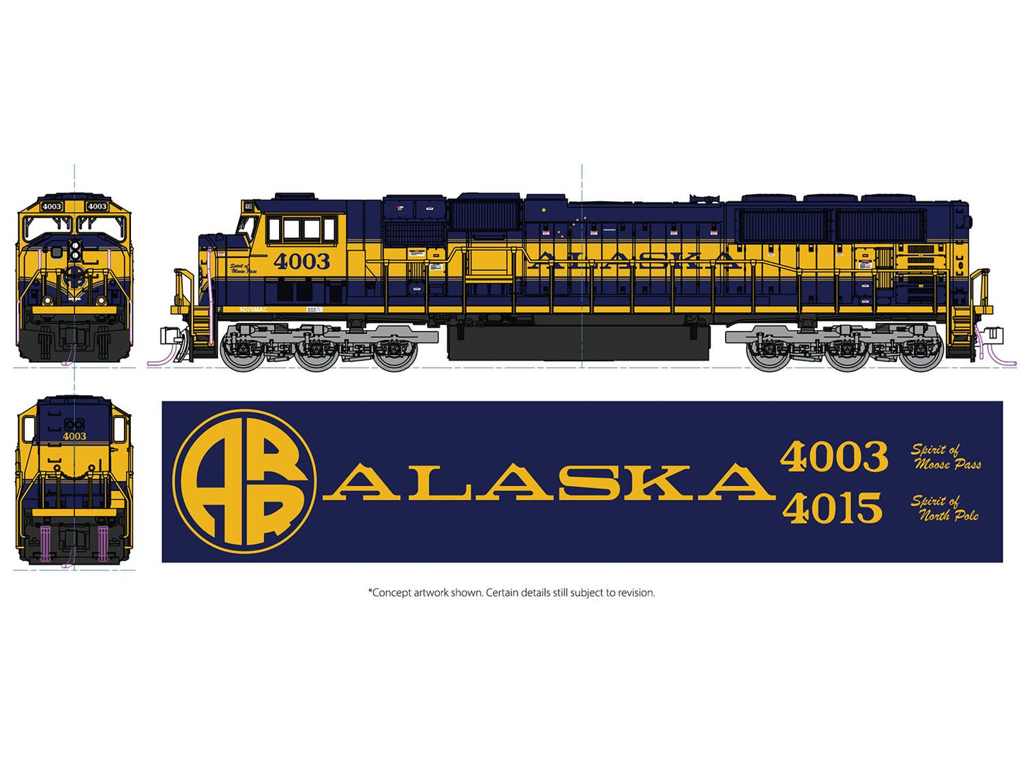 176-6412-DCC EMD SD70MAC Alaska Railroad 100yrs 4328 - DCC-Fitted