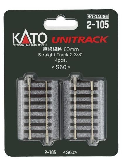 2-105 Unitrack (S60) Straight Track 60mm 4pcs
