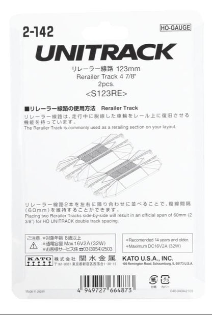 Unitrack (S123RE) Straight Rerailer Track 123mm 2pcs