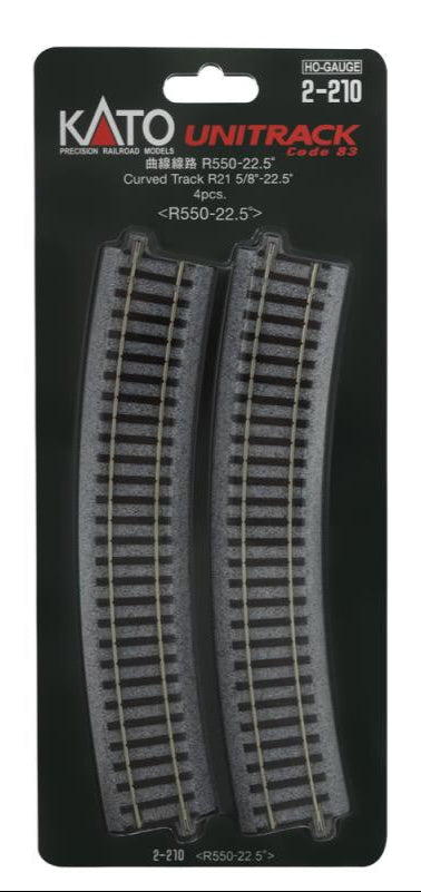 2-210 Kato 2-210 Curved Track Radius 550mm 22.5 Deg.(4)