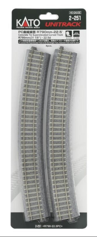 Unitrack (R790-22.5PC) CS Curved Track 22.5 Degree 4pcs