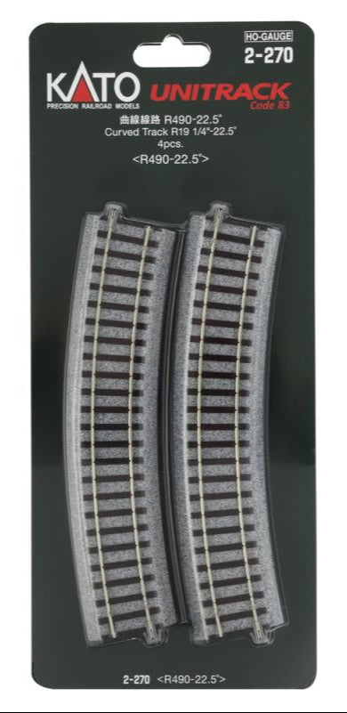 2-270 Unitrack (R490-22.5) Curved Track 22.5 Degree 4pcs