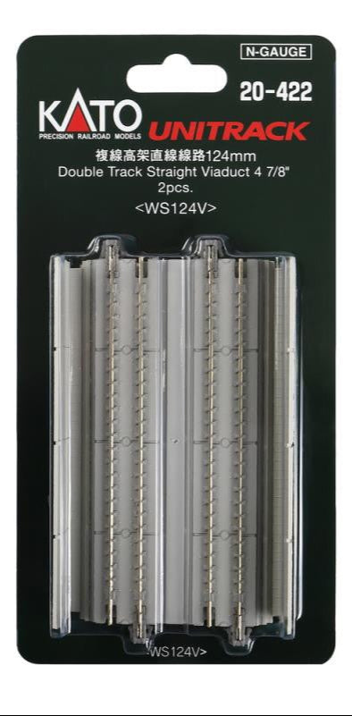 Kato 20-422 Pre-Cast Concrete Double Elevated Track 124mm Straight (2)