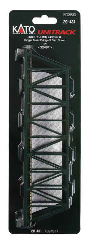 Kato 20-431 Single Track Truss Girder Bridge 248mm Green