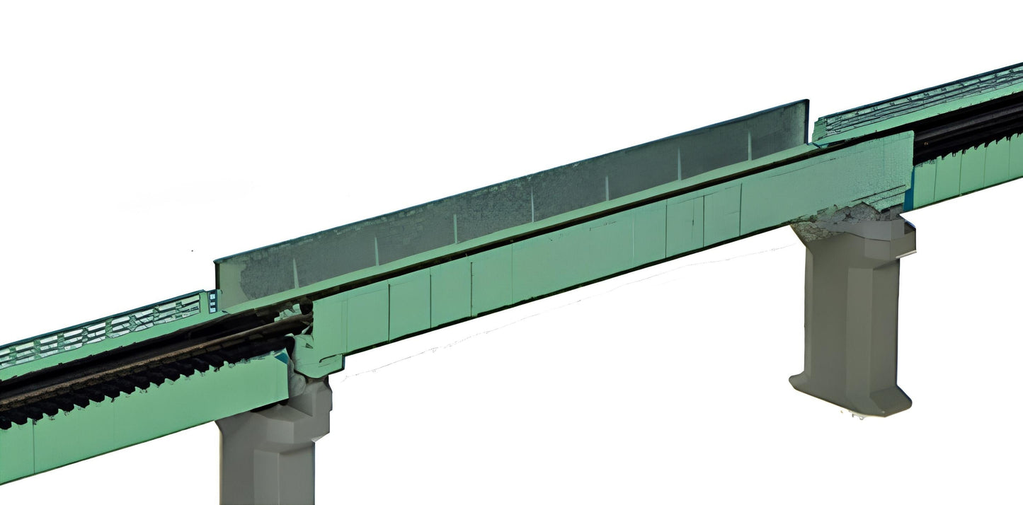 Unitrack (S186T) Straight Plate Girder Bridge L/Green 186mm