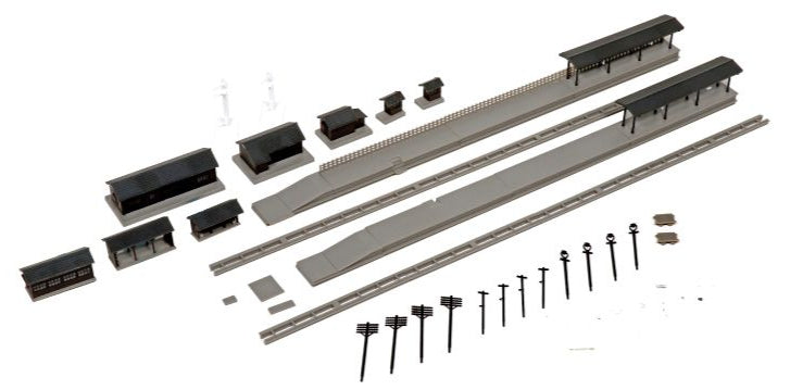 Rural Straight Station Platforms Extension Set (Pre-Built)