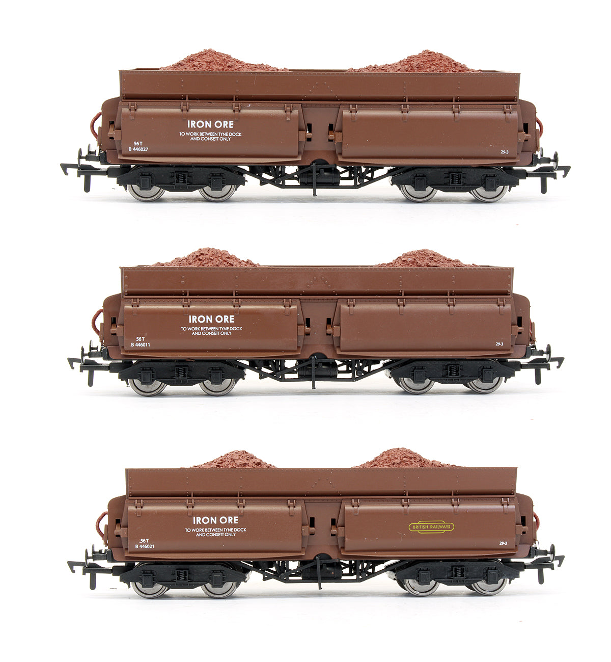 Pre-Owned Set of 3 Consett Iron Ore Wagons - Pack C - With Load