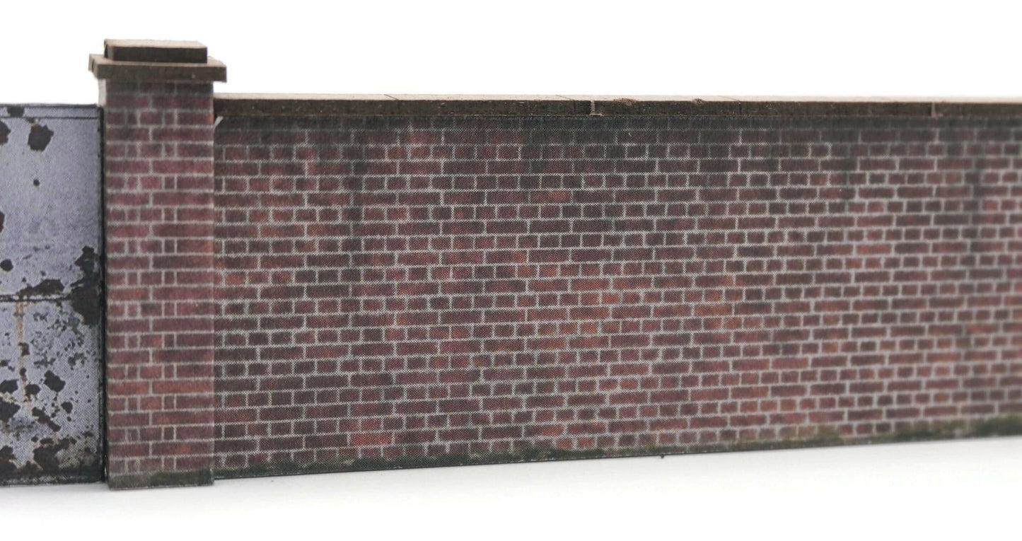 OO 6ft Industrial Brick Wall And Gates Model Kit