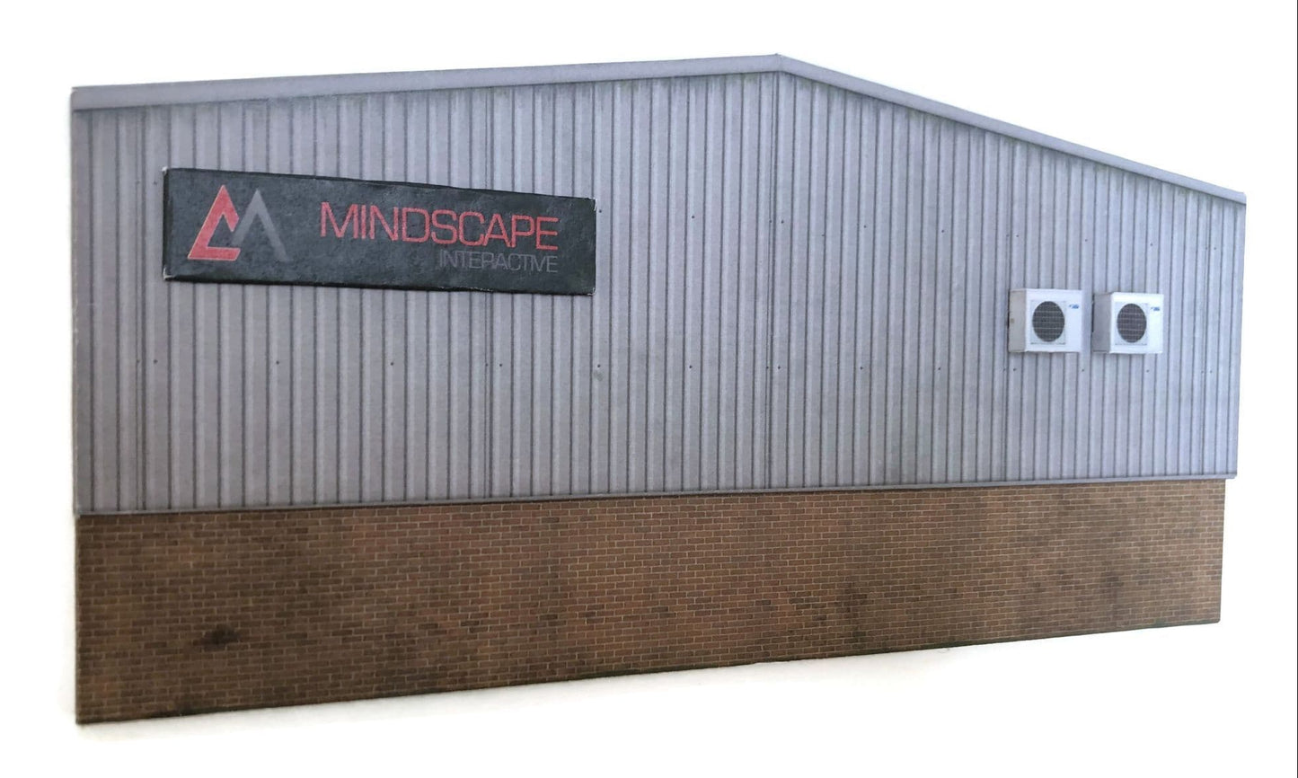 KX061 OO Low Relief Modern Industrial Unit Rear Wall Model Kit