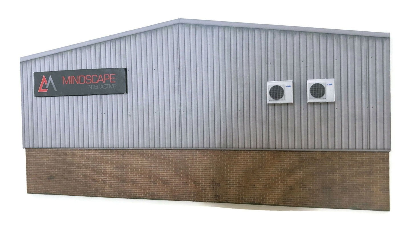 KX061 OO Low Relief Modern Industrial Unit Rear Wall Model Kit