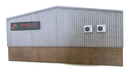 KX061 OO Low Relief Modern Industrial Unit Rear Wall Model Kit