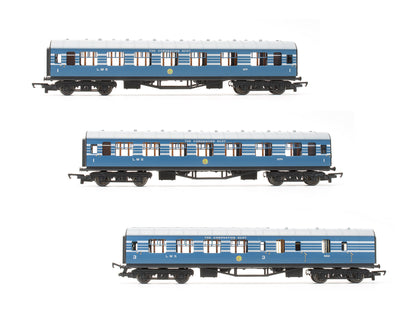 Pre-Owned R4906 RailRoad LMS Blue Coronation Scot 3 Car Coach Pack