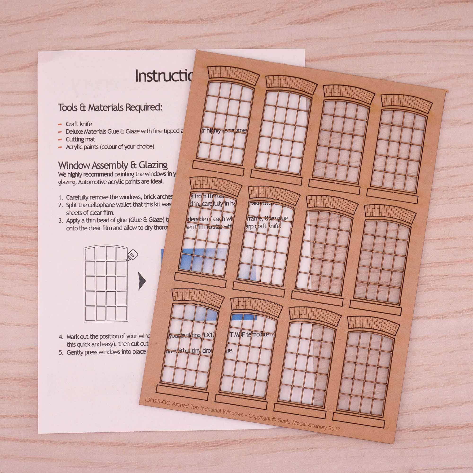 Window Scale Model Scale Model Scenery LX125 Arched Top Industrial Windows Model β Rails