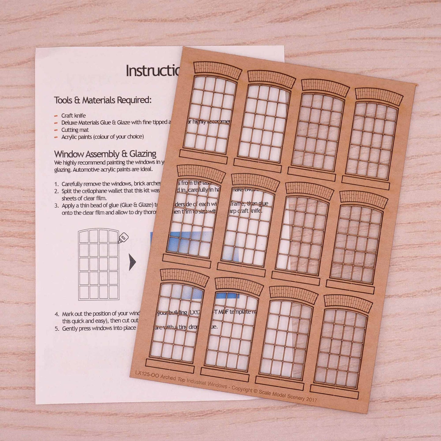 Arched Top Industrial Windows Model Kit