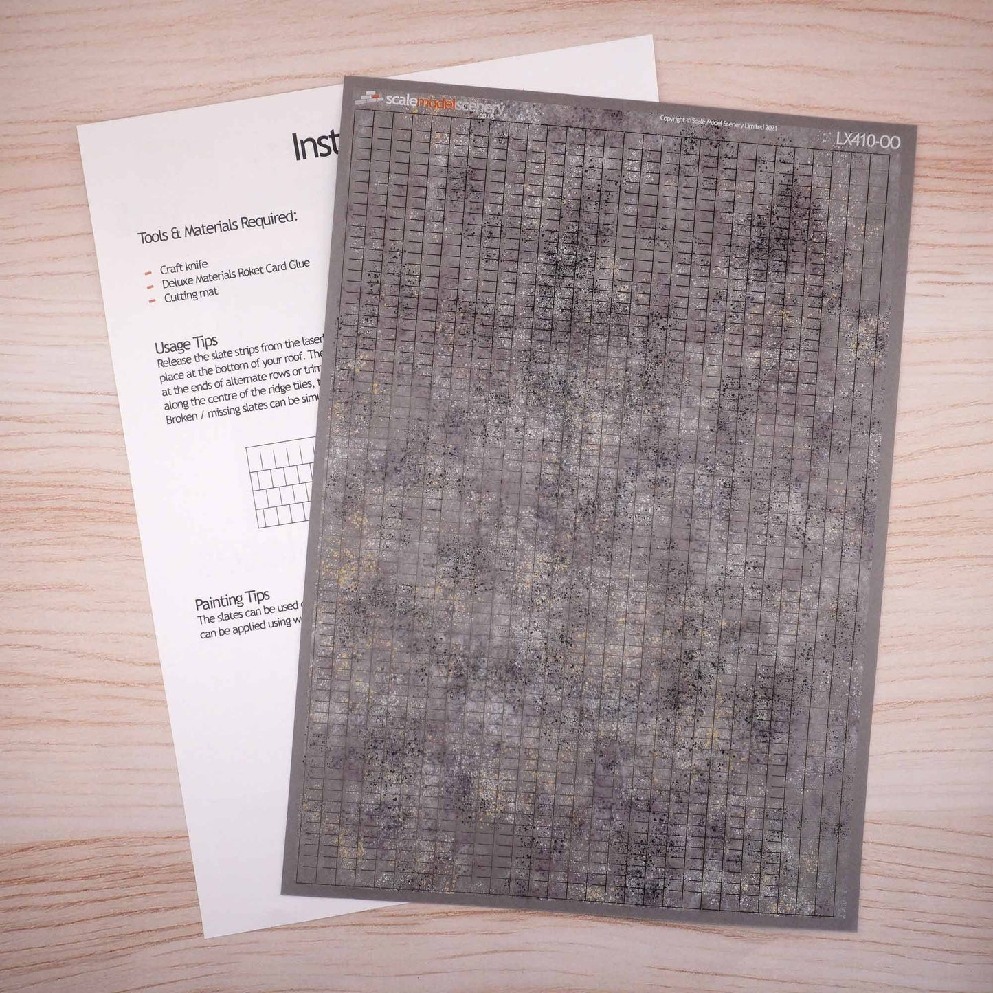 OO/HO Pre-Weathered Laser Cut Roof Slates Model Kit