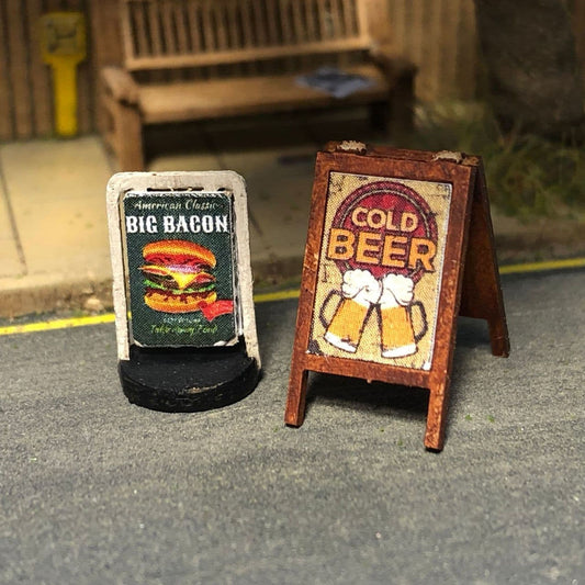 A Frame & Pavement Swing Advertising Signs Model Kit