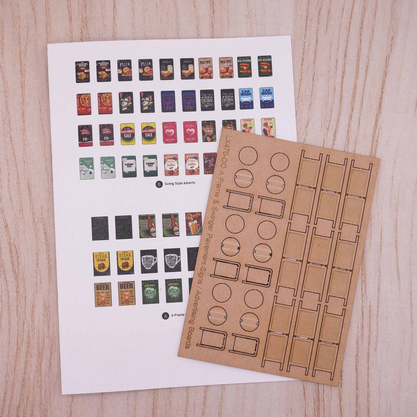 A Frame & Pavement Swing Advertising Signs Model Kit