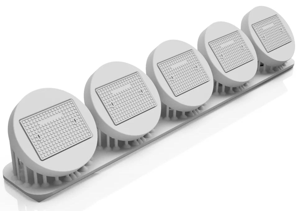 OO Gauge Manhole Covers (Pack of 5) - Unpainted
