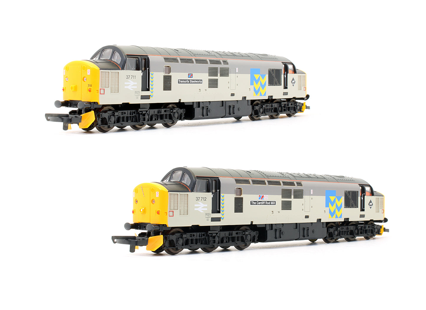 Pre-Owned Metals Sector Class 37711 'Tremorfa Steelworks & Class 37712 'The Cardiff Rod Mill' Diesel Locomotive Twin Set - Limited Edition