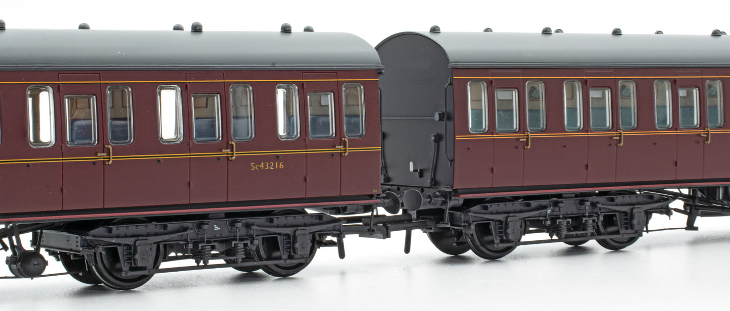 BR Mk1 57' Non-Gangway Coach - S - Lined Maroon  (Low position) M46071