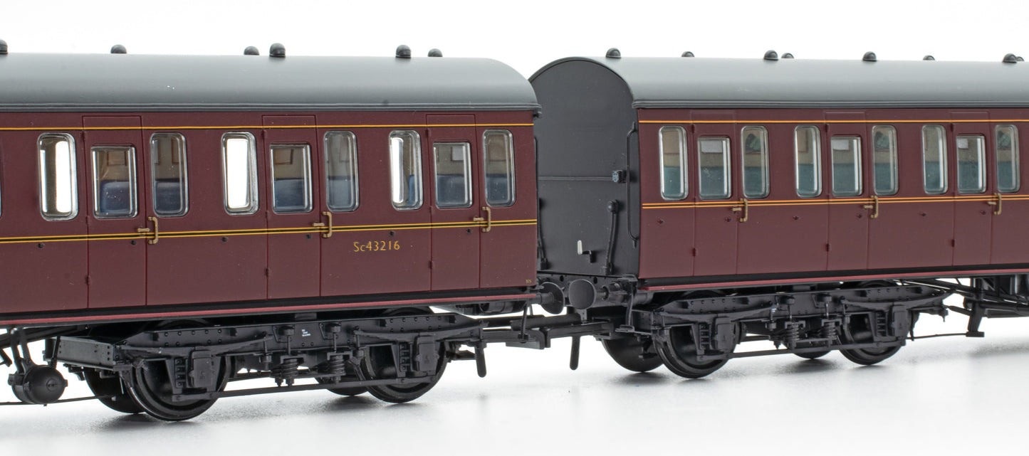 BR Mk1 57' Non-Gangway Coach - S - Lined Maroon  (Low position) M46069