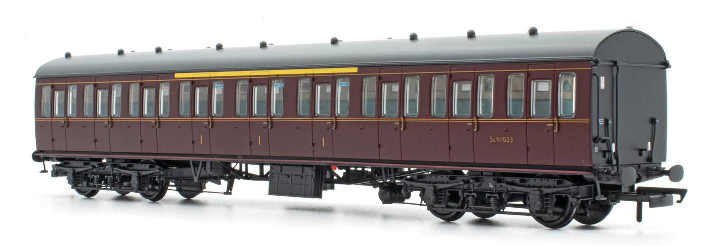 BR Mk1 57' Non-Gangway Coach - S - Lined Maroon  (Low position) M46069