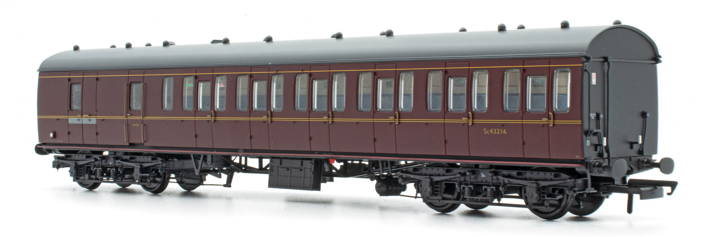 BR Mk1 57' Non-Gangway Coach - BS - Lined Maroon  (Low position) M43235